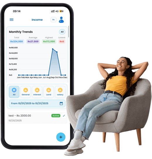 Woman relaxing, showing financial peace of mind